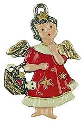 Zinnfigur Engel mit Korb