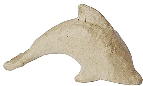Décopatch AP604O Träger XS aus Pappmaché, mini Delphin, 13 x 3,5 x 7 cm, zum Verzieren