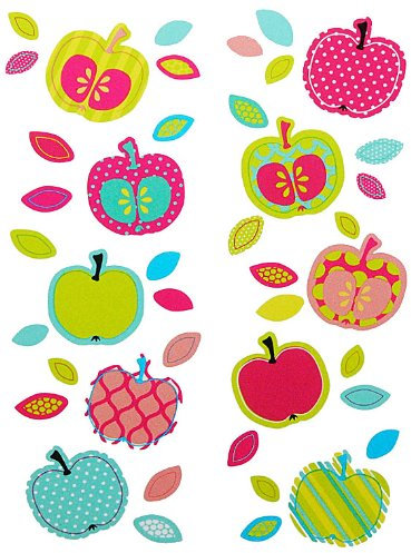 alles-meine.de GmbH 42 TLG. Set XL Wandtattoo Bunte Äpfel - Wandsticker Apfel Frucht Obst rosa Aufkleber Wandaufkleber - selbstklebend für Wohnzimmer und Kinderzimmer Deko Sticke