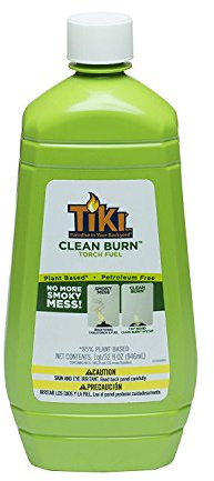 TIKI Brand Clean Burn Torch Fuel, No More Smoky Mess, 32 Ounce Bottle