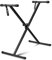 Flexzion Classic Keyboard Stand Musician Electronic Piano Organ Single Tube X Type 7 Position Folding Adjustable Height Metal Braced Rack Portable with Locking Straps