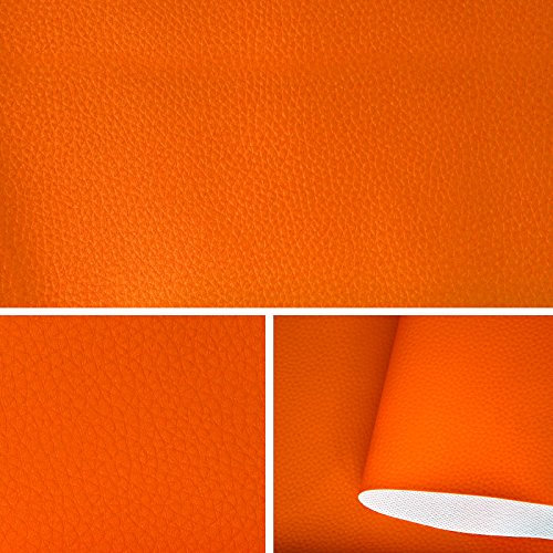 Unbekannt Kunstleder Leder PVC Möbel Sitzbezug Meterware Polster T073 16 Orange 2