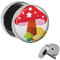 Treuheld | Ohrstecker zum Schrauben - bunter Pilz - Fliegen-Pilz - Motiv Fake-Plug Ø 10mm Silber - Edel-Stahl Ohr-Ringe - Chirurgen-Stahl 316L Fake-Tunnel - Gewinde Ohr-Stecker - Magic-Mushroom