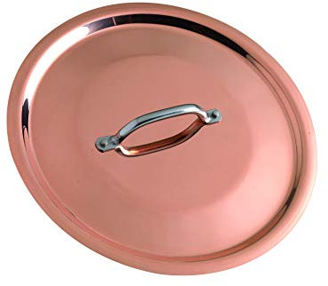 Pentole Agnelli ALCU129T20 Coperchio di Rame Stagnato per Induzione con ponticello inox, 20 cm