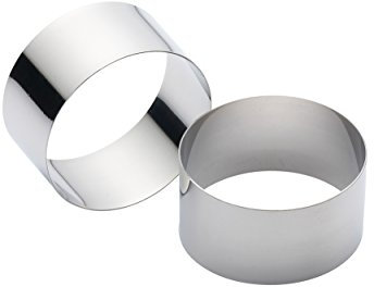 KitchenCraft Kochringe, Edelstahl 7 x 3,5 cm, 2er-Set, Silber Metallic