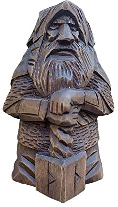Linsition Barbare Nain Jardin Statue en résine Guerrier Statue en résine Statue Nain Jardin Ornements en Plein air Collecteur Jardin Nain Figurines 10× 3.5 cm/4×1.4inches