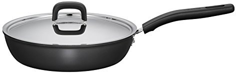 Fiskars Sautierpfanne mit Deckel für Ceranfelder, 26 cm, Aluminium, Functional Form-Serie, Schwarz/Silber, 1015324