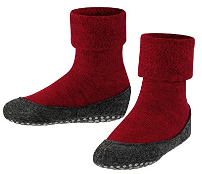 FALKE Unisex Kinder Stoppersocken Cosyshoe K Hp Wolle Rutschhemmende Noppen 1 Paar, Rot Fire 8150, 33/34 EU