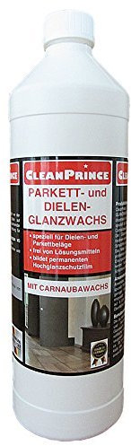 1 Liter CleanPrince Parkett und Dielen Glanzwachs | Parkettwachs Dielenwachs Carnaubawachs Versiegelung Versiegelungsdispersion Bodenbeläge, ohne Lösungsmittel, Wischpflege, Hochglanz-Schutzfilm