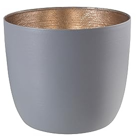 Gift Company - Windlicht, Teelichthalter - Madras - Eisen - Windlicht - cool Grey/nudegold - 10 x 8,5 cm