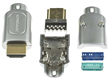 Lyndahl HDMI SL-P Steckverbinder/Stecker zum selbst Konfektionieren im Crimpverfahren ohne Löten, HDMI 1.4a, 3D, HEAC, 1080p, HDMI Kabel Crimpen
