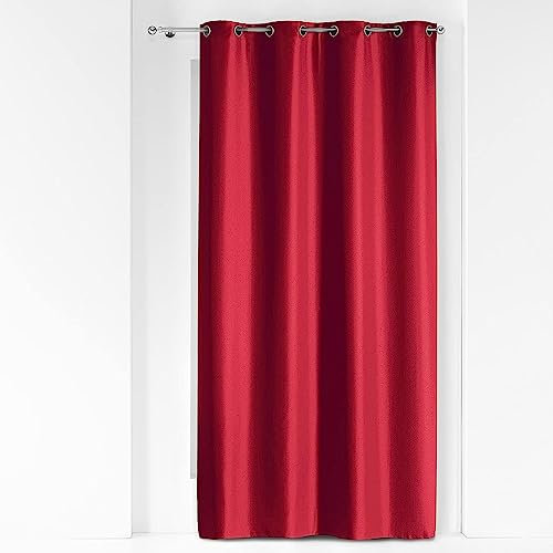 RIDEAU A OEILLETS 140 x 280 CM POLYESTER UNI ESSENTIEL ROUGE