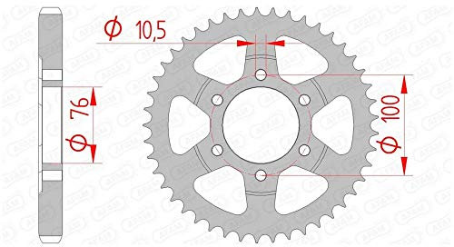 Stahl-Kettenrad AFAM 530-45Z (Silber)