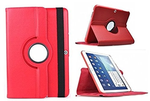 Theoutlettablet® Funda Giratoria 360º para Tablet Bq Aquaris M10 10.1 Book Cover Case Protección Delantera y Trasera Color Rojo