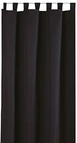 Bestlivings Blickdichte Gardine mit Schlaufen (140x175 cm/Schwarz), in vielen Variationen