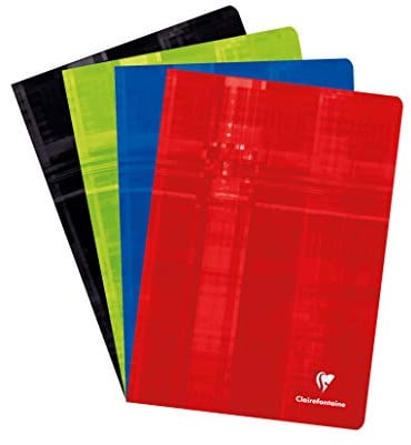 Clairefontaine 63162C - Heft DIN A4 21x29,7cm, 48 Blatt, 90g, kariert, 1 Stück farbig sortiert