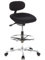 hjh OFFICE 608300 Arbeitsstuhl hoch Work MF Stoff Schwarz Stehhilfe Büro Drehhocker mit Lehne & Rollen, höhenverstellbar