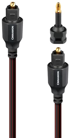 AudioQuest 8m Cinnamon Optical Toslink Fiber-Optic Cable + Mini-Adaptor