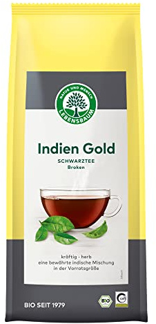 Lebensbaum Indien Gold - Broken, Schwarzer Tee mit kräftig-herbem Geschmack, indische Teemischung, 100% Bio, 250 g