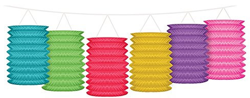 PartyDeco Festone con Ghirlande Lanterne, Multicolor