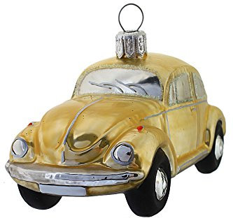 Hamburger Weihnachtskontor - Christbaumschmuck aus Glas -VW Käfer beige