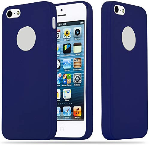 Cadorabo Hülle kompatibel mit Apple iPhone 5 / 5S / SE 2016 Schutzhülle TPU Silikon Case Candy Design Slim Kratzfest Weiche Gummi mit Rundumschutz Case Hülle für iPhone 5 / 5S / SE 2016 in Blau