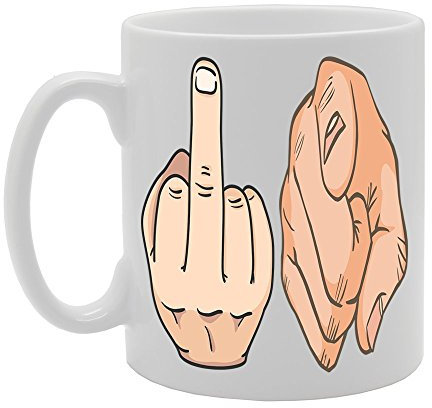 Coralgraph Inc MG359 Fuck You SYMBOLICALLY/Middle Finger Novelty Gift Printed Tea Coffee Ceramic Mug