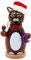 Dekohelden24 Trendige Moderne Holz-Räucherfigur Katze, in dunkel braun, ca. 13 cm