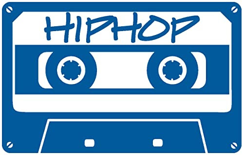 Samunshi® 'Hip Hop' Wandtattoo Cassette Wandaufkleber in 7 Größen und 19 Farben (80x51cm Enzian)