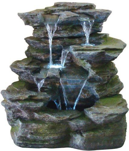 Easy Fountain Como Springs Water Feature inc LED Lights, Resin, Natural, One Size