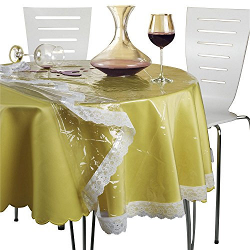 Schutz-Tischdecke Spitze transparent Größe rund: 160 cm Ø