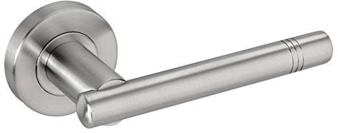 Brushed Stainless Steel Door Handles with Designer T Bar 3 Ring Lever H730015S