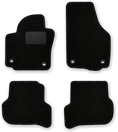 Bär-AfC Auto Fußmatten Classic passend für VW Golf Plus 2005-2007, Autoteppiche Nadelvlies Schwarz, Rand Kettelung Schwarz, Textiler Trittschutz, Set 4-teilig, VW04180