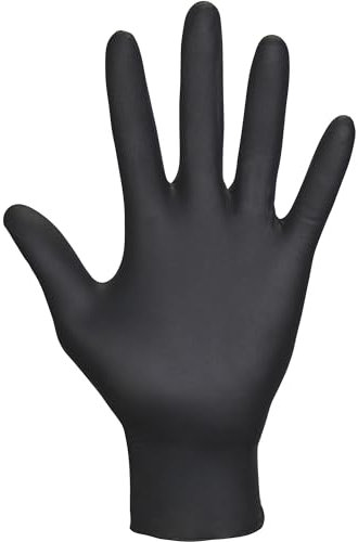 Case of Large Raven Powder-Free Black Nitrile 6 Mil Gloves - 66518-10