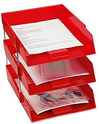 5 Star Office Letter Tray High-impact Polystyrene Foolscap Red