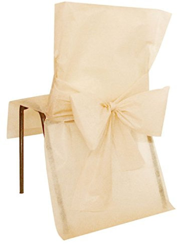 Santex Stuhlhusse mit Schleife Elfenbein