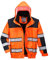 Portwest Klassische Warnschutz-Pilotjacke, Größe: L, Farbe: Orange/Schwarz, C466OBRL
