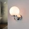 Licht-Erlebnisse Badezimmer Wandleuchte Chrom – Jugendstil Badlampe – Wandlampe mit Glaskugel – H:19 cm – E14 – Wandleuchte Bad IP44 – mit Schalter – Chrom Badleuchte