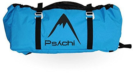Psychi Rock Climbing Rope Bag with Ground Sheet Buckles and Carry Straps (Blue)
