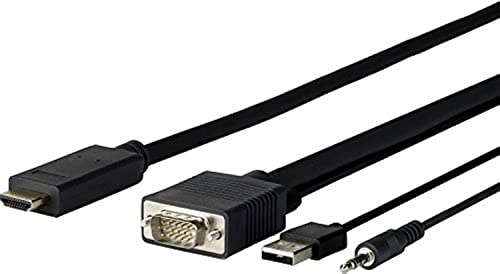 vivolink Pro VGA + Audio to HDMI 3 m 3 m HDMI VGA (D-Sub) + 3.5 mm + USB A Black – Video Cable Adapters (3 m, HDMI, VGA (D-Sub) + 3.5 mm + USB A, male, Male, Black)