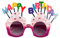 Boland - Partybrille für Erwachsene, Kunststoff, Spaßbrille, ohne Sehstärke, Sonnenbrille, Bad Taste Party, Mottoparty, Karneval