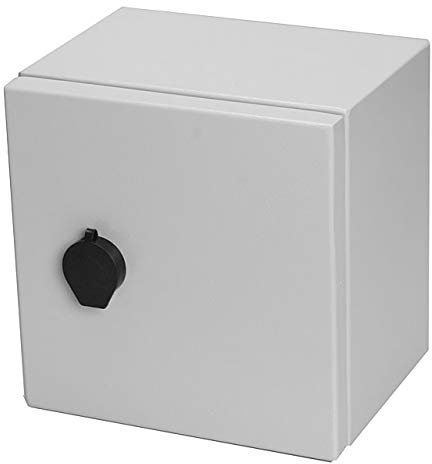 KlingerBorn Metallgehäuse mit Schloss für Schaltschrank Steuerungsbau - Stabiles Stahlblechgehäuse mit Erdung Tür und Montageplatte [IP66, IK10] - 200x200x150mm (BxHxT)