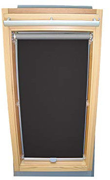 Rollo für VELUX Dachfenster THERMO Alu-Rückseite Dachfensterrollo für TYP VL Y/VU Y/VKU - Y35 - Farbe Dunkelgrau - mit Haltekrallen