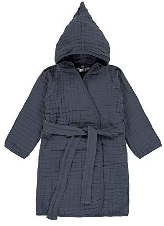 Lässig Mixte enfant Muslin Bathrobe Peignor de bain, Bleu, 18 mois EU