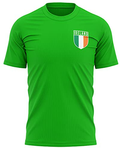 Irland-Fußballtrikot – Herren Irland-Flagge T-Shirt – Fußball Europäisches Land 2021 2020 Supporters Green Tee Him – Irish Turnier Fußball-Top Gr. L, Grün - Irish Green