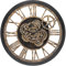 HOSTON Große Wanduhr, Wanduhr für Wohnzimmerdekoration, Moderne Vintage-Retro-Industrieuhren für Heimdekoration, Wohnzimmer, Küche, Bauernhaus, Büro, Schule (Schwarz,18 INCH)