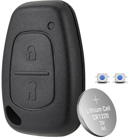 2 Buttons For Vauxhall Vivaro Car Key case with 2PCS Micro Switch For Renault Traffic Movano Kangoo Nissan Primastar Remote Key Shell with CR1220 Battery No Blade