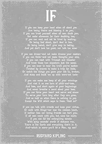 Rudyard Kipling If Gedicht Kunstdruck A4 ohne Rahmen