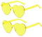 SECALIFE Lot de 2 paires de lunettes de soleil multicolores en forme de cœur sans monture - Lunettes de soleil surdimensionnées pour femme - Jaune, jaune, Taille unique