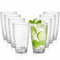Tebery 8 Pack 540ml Plastic Highball Drinking Glasses, 18 Ounces Plastic Tumbler Cups, Reusable Plastic Cups Water Beverage Tumbler Set for Soda, Juice, Iced Tea, Party | Stackable, BPA-Free